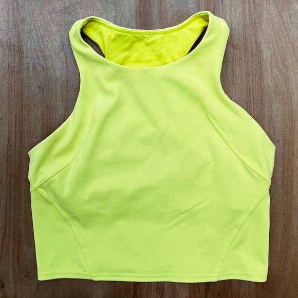 LULULEMON ATHLETICA RACER BACK LINED SPORTS BRA Women’s sz 8 Vibrant Yellow - Picture 1 of 6